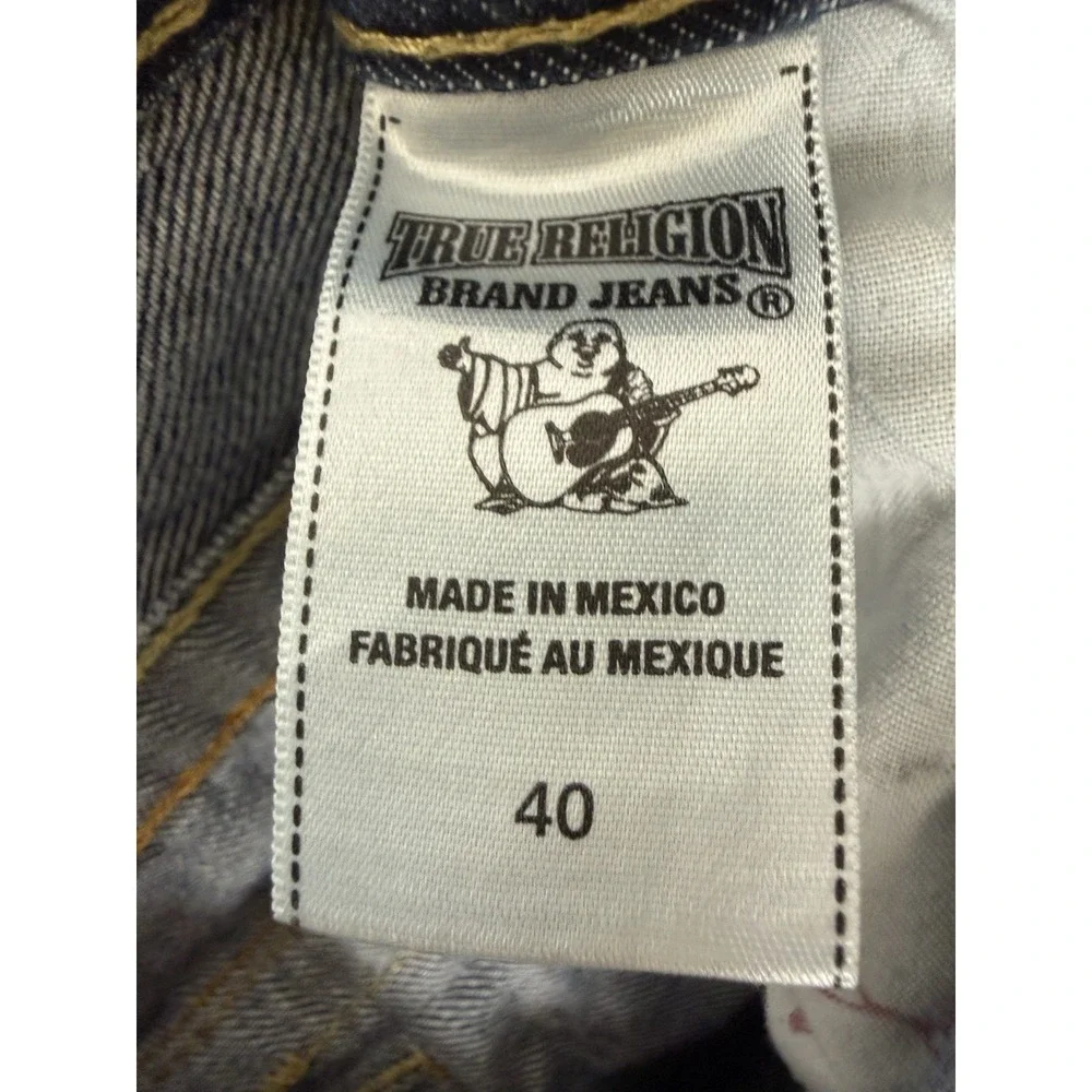 VTG Y2K True Religion World Tour Straight Cut Jeans Men's Size 40x30 Blue Denim
